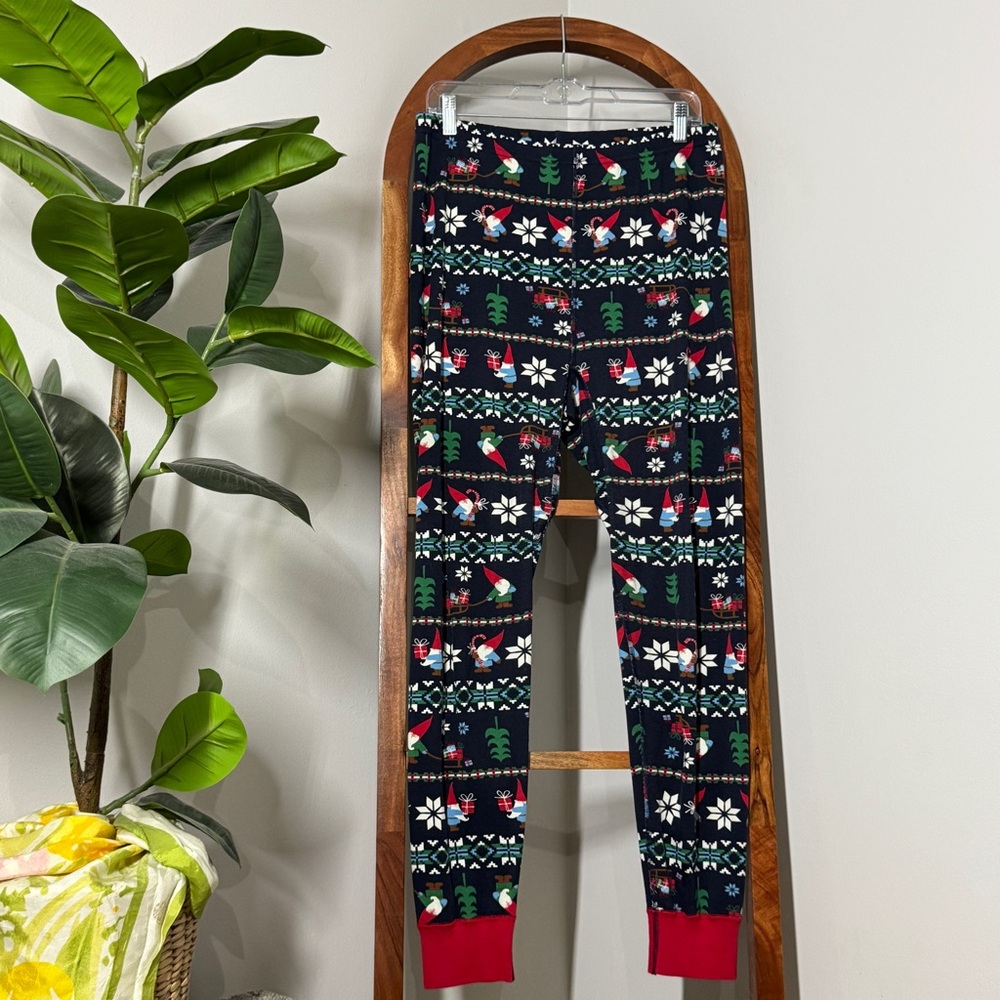 Hanna Andersson XL Blue Gnome Christmas Holiday 100% Organic Cotton Pajama Pants